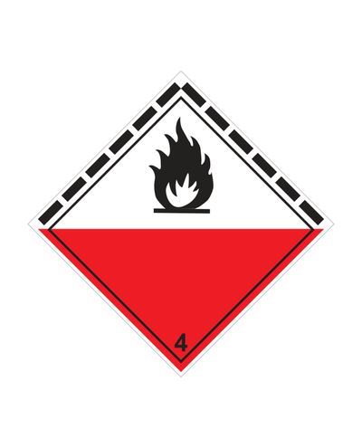 Klass 4.2 Brandfarliga ämnen, Klistermärke, 100x100 mm