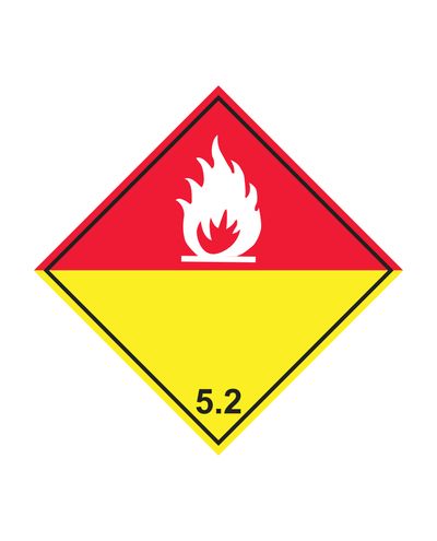 Klass 5.2 Organiska peroxider nega, Klistermärke, 100x100 mm