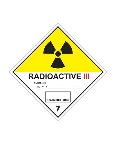 Radioaktiva material klass 7C, klistermärke, 100x100 mm