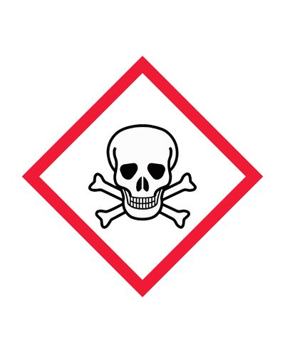 Akut toxicitet, Klistermärke, 100x100 mm