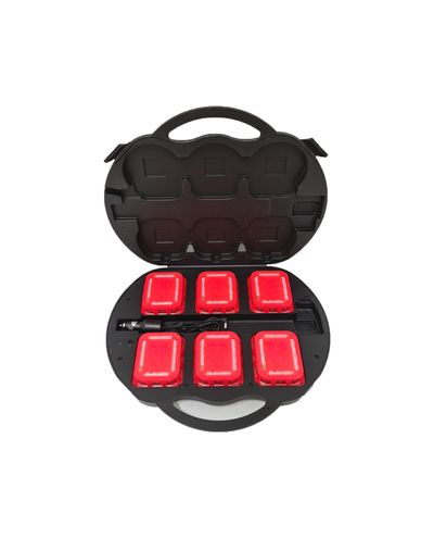 LED-skivfodral inkl. 6 uppladdningsbara blixtar