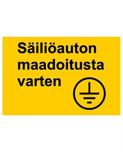 För jordning av tankbilar, Ibond, 300x200mm