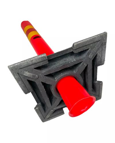 Gummibas för avspärrningsstolpe, 4-hörnig, 7,2 kg