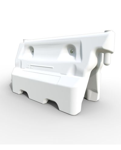 Fyllbar plastbarriär vit 1130x400x560mm, full 60 kg Fyllbar plastbarriär vit 1130x400x560mm, full 60 kg