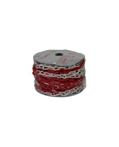 6 mm plastkedja (vit/röd) - 50 m