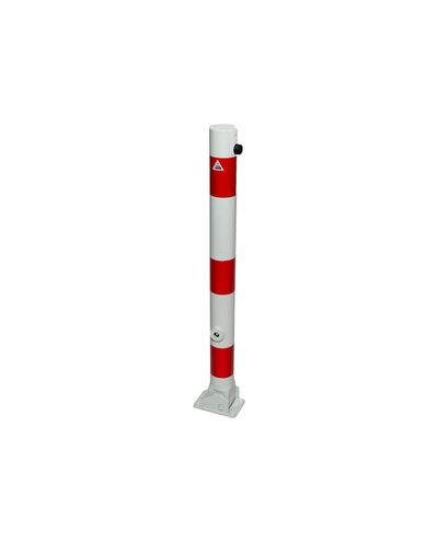 Hopfällbar pollare, vit/röd, 900 mm / Ø 76 mm