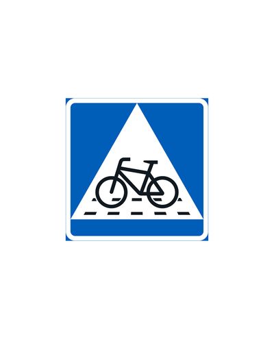 B7 Väjningsplikt vid cykelövergångsställe, vänster, aluminium (R2-film / ELY-fäste)