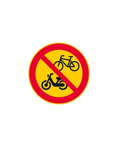 C12 Cykel- och mopedkörning förbjuden, aluminium (R2-film / ELY-fäste)