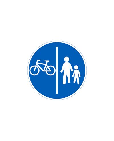 D7.1 Cykelväg och trottoar parallell, aluminium (R1-membran / ELY-infästning)