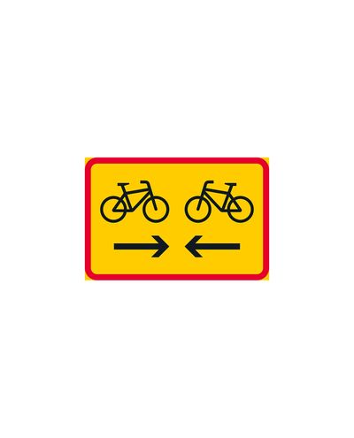H23.1 Dubbelriktad cykelväg, aluminium (R2-membran / ELY-fäste)