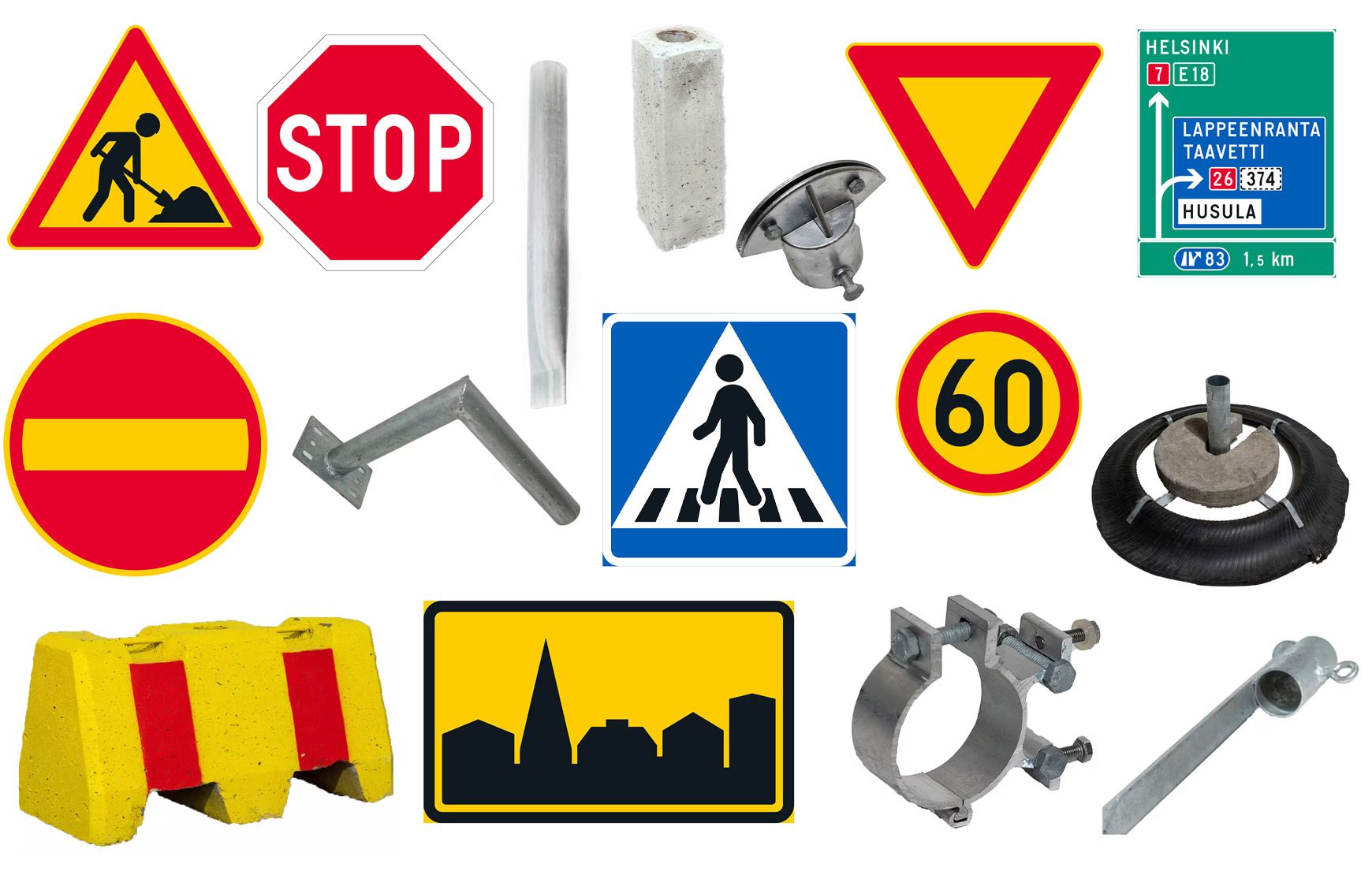 Trafikskyltar och tillbehör