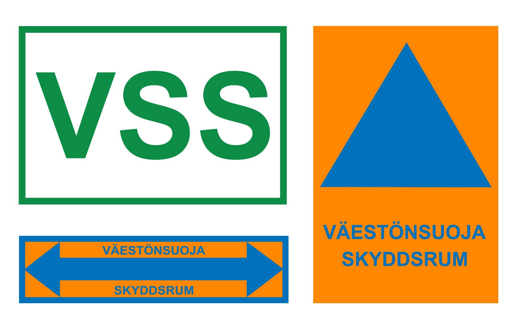 Skyltar för civilskydd
