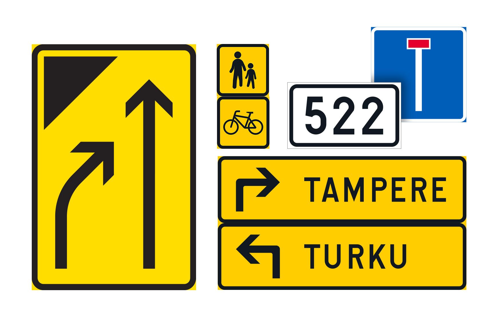 F, Vägskyltar